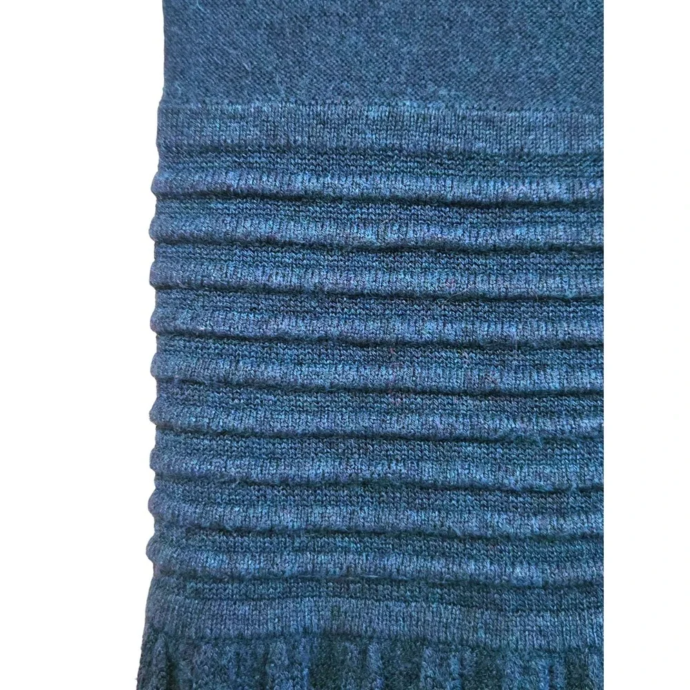 Max Studio, Dark Teal, Skater Cut, Textured Knit, A-Line Dress, Size Large - Picture 2 of 5